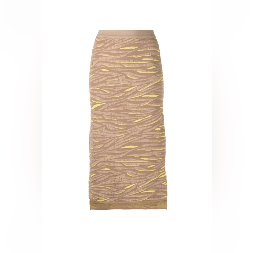 Stella McCartney - Tan and Yellow Tiger Jacquard Wool Skirt - NWT